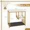 Coast Bijzettafel - Marmerlook - 3 Niveaus - Wit / Zwart / Goud - 60 x 40 x 60,5 cm