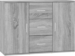 vidaXL - Dressoir - 91x29,5x65 - cm - bewerkt - hout - grijs - sonoma - eikenkleurig
