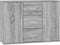 vidaXL - Dressoir - 91x29,5x65 - cm - bewerkt - hout - grijs - sonoma - eikenkleurig