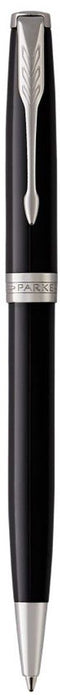 Parker Sonnet-balpen | Zwart met palladium rand | Medium penpunt met zwarte inkt | Cadeauverpakking