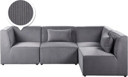 LEMVIG - Hoekbank - Grijs - Linkerzijde - 250 cm - Corduroy