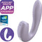 Satisfyer, drukgolfvibrator, konijn, 'Sunray', 15 cm, met app, waterdicht, oplaadbaar, huidvriendelijke siliconen
