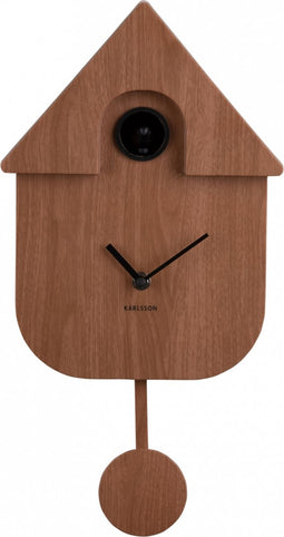 Karlsson - Wandklok Modern Cuckoo bruin