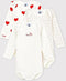 Petit Bateau - Set van 3 Rompertjes - Ribstof - Maat 80 (set van 3)