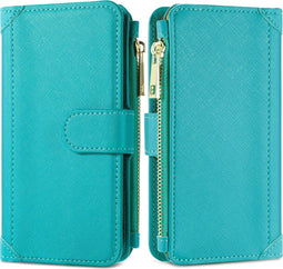 iMoshion Hoesje Geschikt voor Samsung Galaxy A12 Hoesje Met Pasjeshouder - iMoshion Luxe Portemonnee - Turquoise