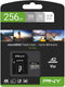 PNY P-SDU256V32100PRO-GE - MicroSDXC - 256 GB - UHS-I - Leessnelheid 100 MB/s - Schrijfsnelheid 90 MB/s - Class 3 (U3) - V30
