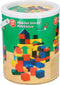 Marionette Wooden Toys Houten Speelgoed-Blokken - vanaf 2 Jaar - 100 Stuks - in Opbergton - Rood-Geel-Groen-Blauw