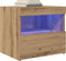 vidaXL - Nachtkastje - met - LED-verlichting - Artisan - Eiken - 50x40x45 - cm