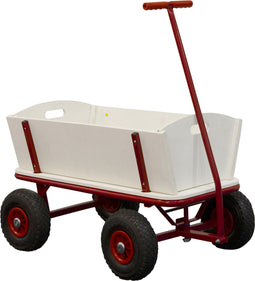 Sunny Billy Beach Wagon Bolderkar Rood - Blank hout - Bolderwagen met luchtbanden - 94x61x97cm