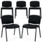 Coast Vergaderstoelen Set - Stapelbaar - Ergonomisch - Linnen - Metaal - 5-Delig - Zwart
