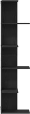 vidaXL - Wandhoekplank - Zwart - Eiken - 36,5x36,5x140 - cm - Bewerkt - Hout