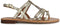GEOX D SOZY S - Platte sandalen - Metallic leer met gekruiste bandjes - Goud - Maat 39