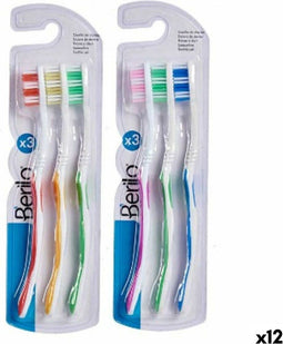 Tandenborstel Geel Blauw Rood Groen Roze (12 Stuks)