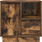 vidaXL - Nachtkastje - met - LED - Lichten - Gerookt - Eiken - 50x34,5x50 - cm