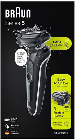 Braun 51-W1000S - Scheerapparaat - Waterbestendig en snel opladen - Zwart