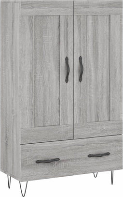 vidaXL - Hoge - kast - 69,5x31x115 - cm - bewerkt - hout - grijs - sonoma - eikenkleurig