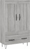 vidaXL - Hoge - kast - 69,5x31x115 - cm - bewerkt - hout - grijs - sonoma - eikenkleurig