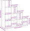 vidaXL - Kamerscherm - / - boekenkast - 131,5x29x131,5 - cm - hout - oud - hout
