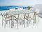 GROSSETO - Tuinset voor 6 - Zilver/Wit - Veiligheidsglas
