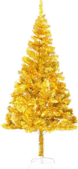 vidaXL - Kunstkerstboom - met - standaard - 240 - cm - PET - goudkleurig