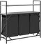 vidaXL - Wasmand - 3 - vakken - met - planken - grijs - sonoma - eiken