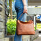 Leren Schoudertas Cognac Amelia