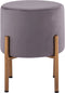 SVJ Kruk Rond - 32 x 32 x 38 cm - Polyester/Ijzer - Antraciet