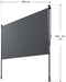 Verticale Zonnescherm Barbados - 200x310 cm - Uitschuifbaar UV-bestendig - Grijs