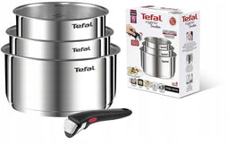Tefal Ingenio Emotion - Koekenpannenset RVS 16/18/20cm - Afneembaar handvat (set van 3)