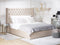 LUBBON - Bed met opbergruimte - Beige - 160 x 200 cm - Fluweel