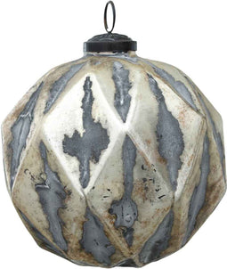 PTMD glazen kerstbal Dymo diamant patroon - H12 x Ø12 - Brons kleurig