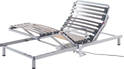 Beliani COMFORT - Elektrische lattenbodem - Grijs - Staal