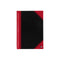 Notitieboek zwart/rood A5 lijn 70gr 96vel | 6 stuks