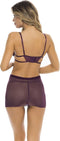 Rene Rofe Lingerie Chemise -S/M- Sneak Peak Chemise Set Paars