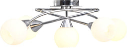 vidaXL Plafondlamp met keramieken bolvormige kappen voor 5xE14 wit