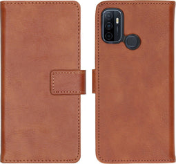 imoshion Hoesje Geschikt voor Oppo A53s / A53 Hoesje Met Pasjeshouder - imoshion Luxe Bookcase - Bruin