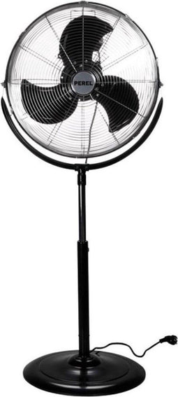 Perel - Vloerventilator - 3 snelheden 140 Watt - Zwart chroom 45 cm