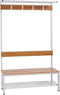 Garderobe set voor kleedkamers met bank, en hoeden/schoenenplank 189cm hoog x 160cm breed x 40cm diep Dubbelzijdig