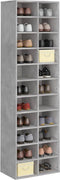 vidaXL - Schoenenkast - 54x34x183 cm - 22 vakken - Betongrijs