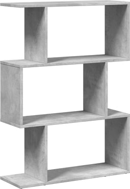 vidaXL - Kamerscherm - / - boekenkast - 3-laags - 70x24x97 - cm - hout - betongrijs