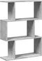 vidaXL - Kamerscherm - / - boekenkast - 3-laags - 70x24x97 - cm - hout - betongrijs