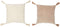 J-Line kussen Kwast - katoen - beige/wit - 2 stuks