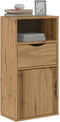 vidaXL - Bijzetkast - met - lade - 40x24x79 - cm - massief - grenenhout
