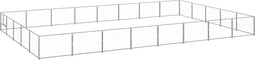 vidaXL - Hondenkennel - 40 - m² - staal - zilverkleurig