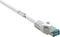 Renkforce RF-5047454 RJ45 Netwerkkabel, patchkabel CAT 6A S/FTP 0.15 m Wit Snagless, Vlambestendig 1 stuk(s)