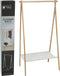 H&S Collection Kledingrek - Bamboe - Plank - Lichtbruin/Wit