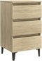 vidaXL - Nachtkastjes - 2 - st - met - metalen - poten - 40x35x69 - cm - sonoma - eiken