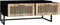 vidaXL - Salontafel - 80x40x35 - cm - bewerkt - hout - en - ijzer - zwart