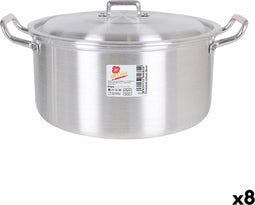 Kookpot met Deksel Aluminium 33,5 x 28 x 15 cm (8 Stuks)