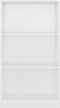vidaXL - Boekenkast - 3 - schappen - 60x24x109 - cm - bewerkt - hout - hoogglans - wit